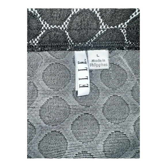 Elle Black and Gray Polka Dot Pencil Skirt – Size Large - Picture 5 of 5